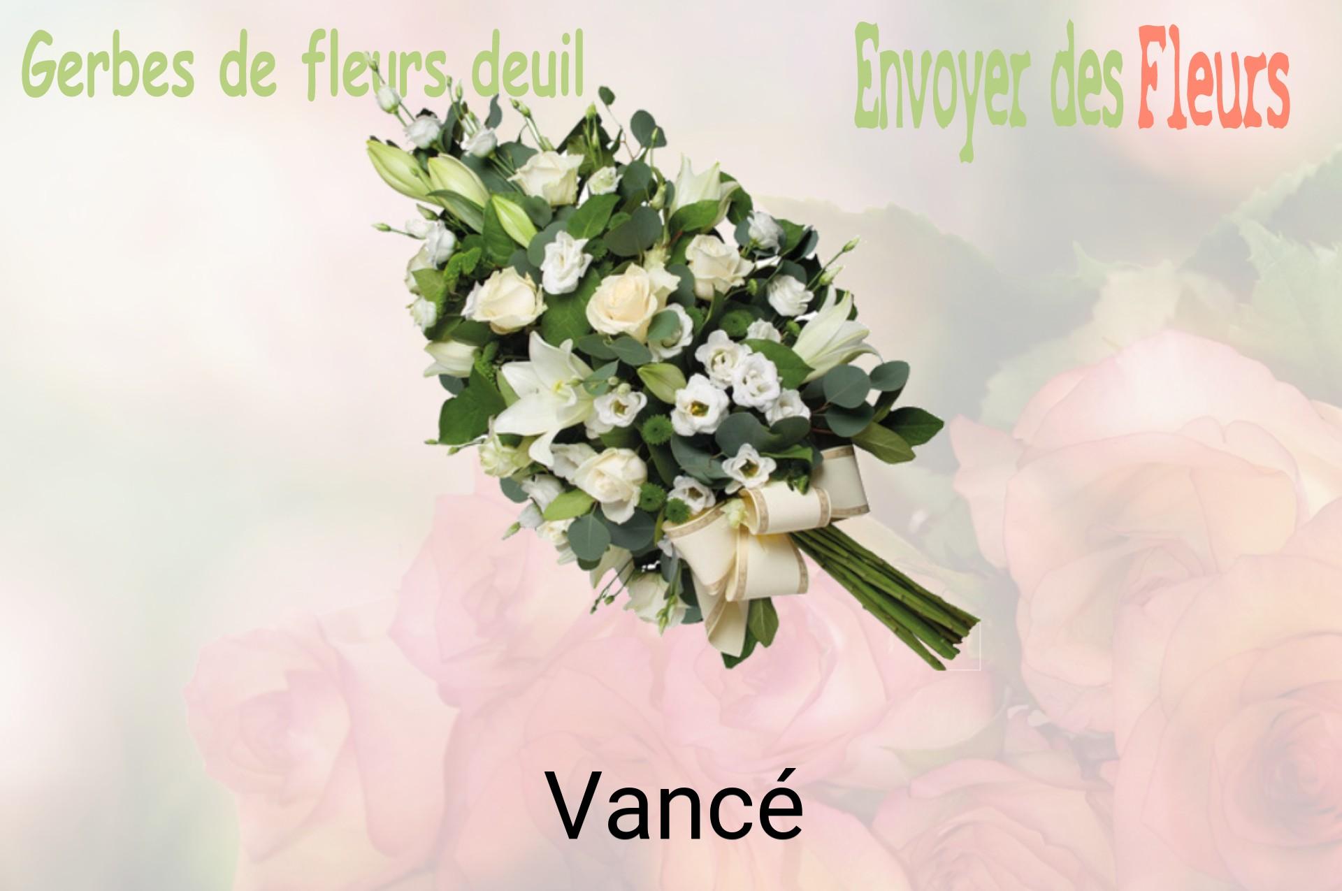 Gerbe de fleurs de deuil livrée à Vancé